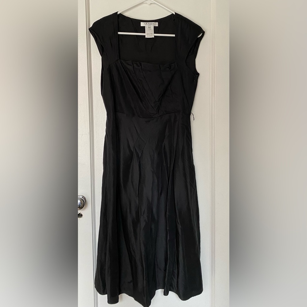 LK Bennett Black Silk Cocktail Dessert US8